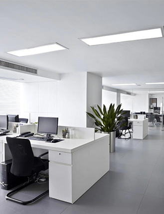 white and gray modern office desk area arlington tx